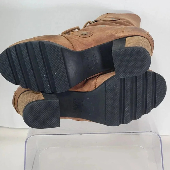 Sorel Addington Chelsea Lace Up Ankle Boots Elk Tan Brown Leather 9 waterproof - Picture 11 of 12